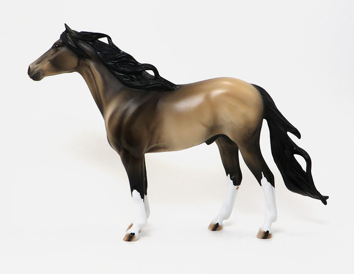 HOPI - OOAK SOOTY BUCKSKIN SPAINISH MUSTANG MODEL HORSE - 10/22