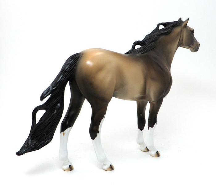 HOPI - OOAK SOOTY BUCKSKIN SPAINISH MUSTANG MODEL HORSE - 10/22
