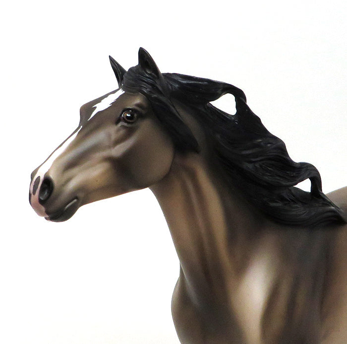 HOPI - OOAK SOOTY BUCKSKIN SPAINISH MUSTANG MODEL HORSE - 10/22