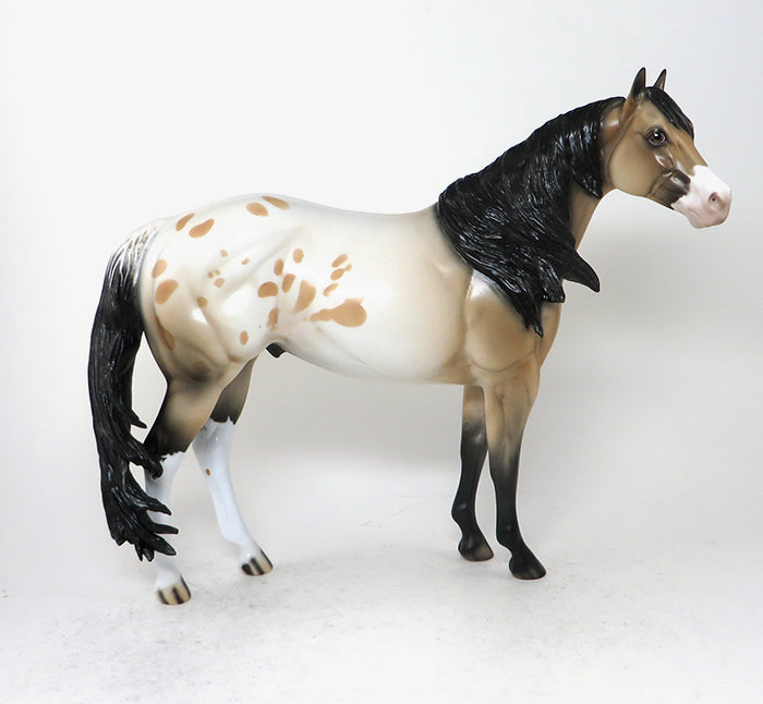 GOOD ENOUGH - OOAK-BUCKSKIN APPALOOSA ISH MODEL HORSE 12/11