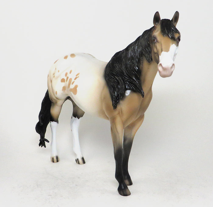 GOOD ENOUGH - OOAK-BUCKSKIN APPALOOSA ISH MODEL HORSE 12/11