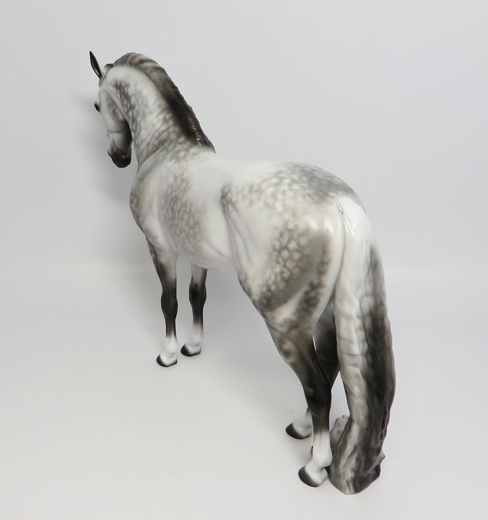 HERCOS-OOAK STAR DAPPLE GREY PUDDLE TAIL ANDALUSIAN MODEL HORSE BY SHERYL LEISURE 6/2/17