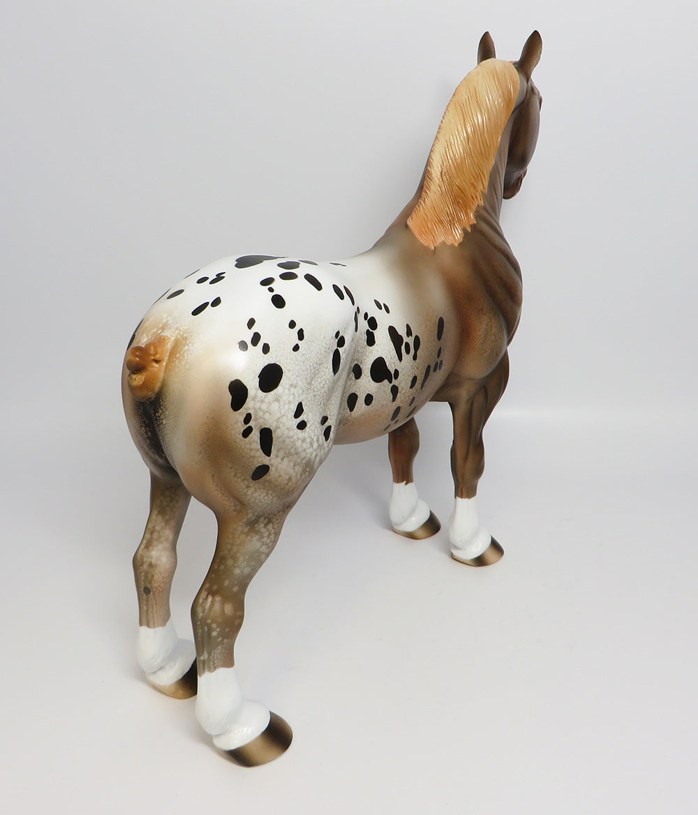 ADRAIN-OOAK LIVER CHESTNUT APPALOOSA STANDING DRAFTER MODEL HORSE 6/2/17
