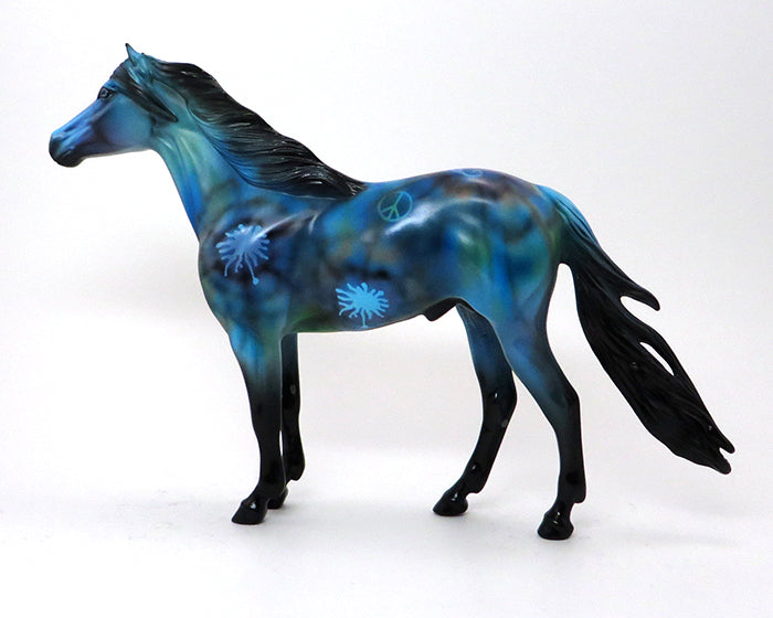 TYE-BLUE TYE DYE-MUSTANG-OOAK 10/9