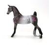 FIGHT - DAPPLE ROSE GREY SADDLEBRED PEBBLES MODEL HORSE - BREAST CANCER AWARENESS LE-3