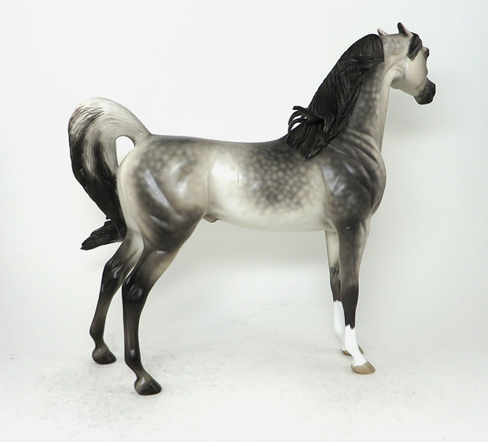 TWO MILES FOR SISTER SARA - OOAK DAPPLE GREY ARABIAN MODEL HORSE by SHERYL LEISURE - 12/5