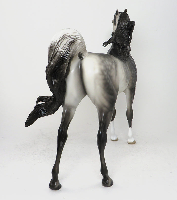 TWO MILES FOR SISTER SARA - OOAK DAPPLE GREY ARABIAN MODEL HORSE by SHERYL LEISURE - 12/5