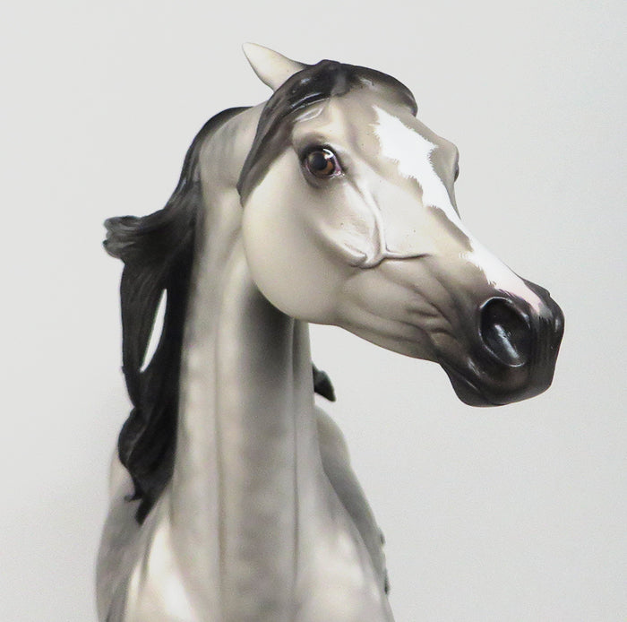 TWO MILES FOR SISTER SARA - OOAK DAPPLE GREY ARABIAN MODEL HORSE by SHERYL LEISURE - 12/5