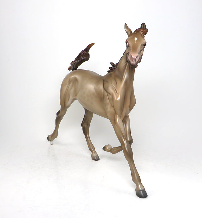FLO - OOAK REVERSE DAPPLE CHAMPAGNE YEARLING MODEL HORSE by SHERYL LEISURE - 1/29