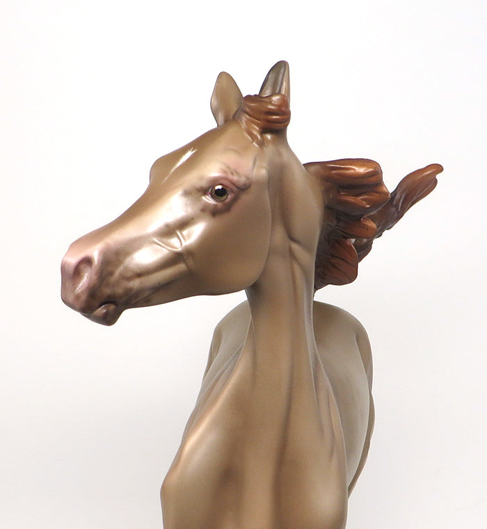 FLO - OOAK REVERSE DAPPLE CHAMPAGNE YEARLING MODEL HORSE by SHERYL LEISURE - 1/29