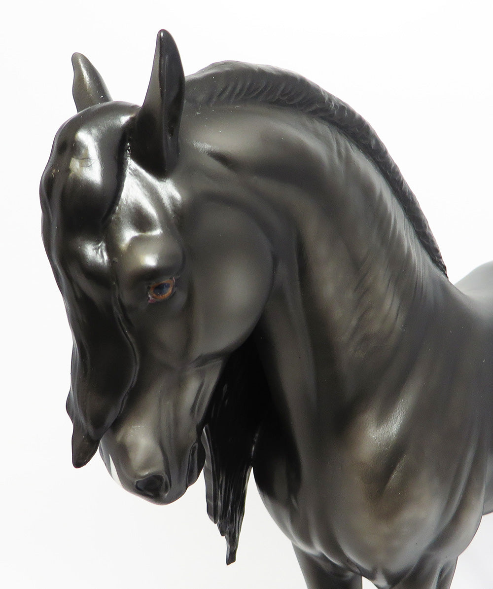 MOROCO~OOAK DAPPLE BLACK PUDDLE TAIL ANDALUSIAN MODEL HORSE 6/6