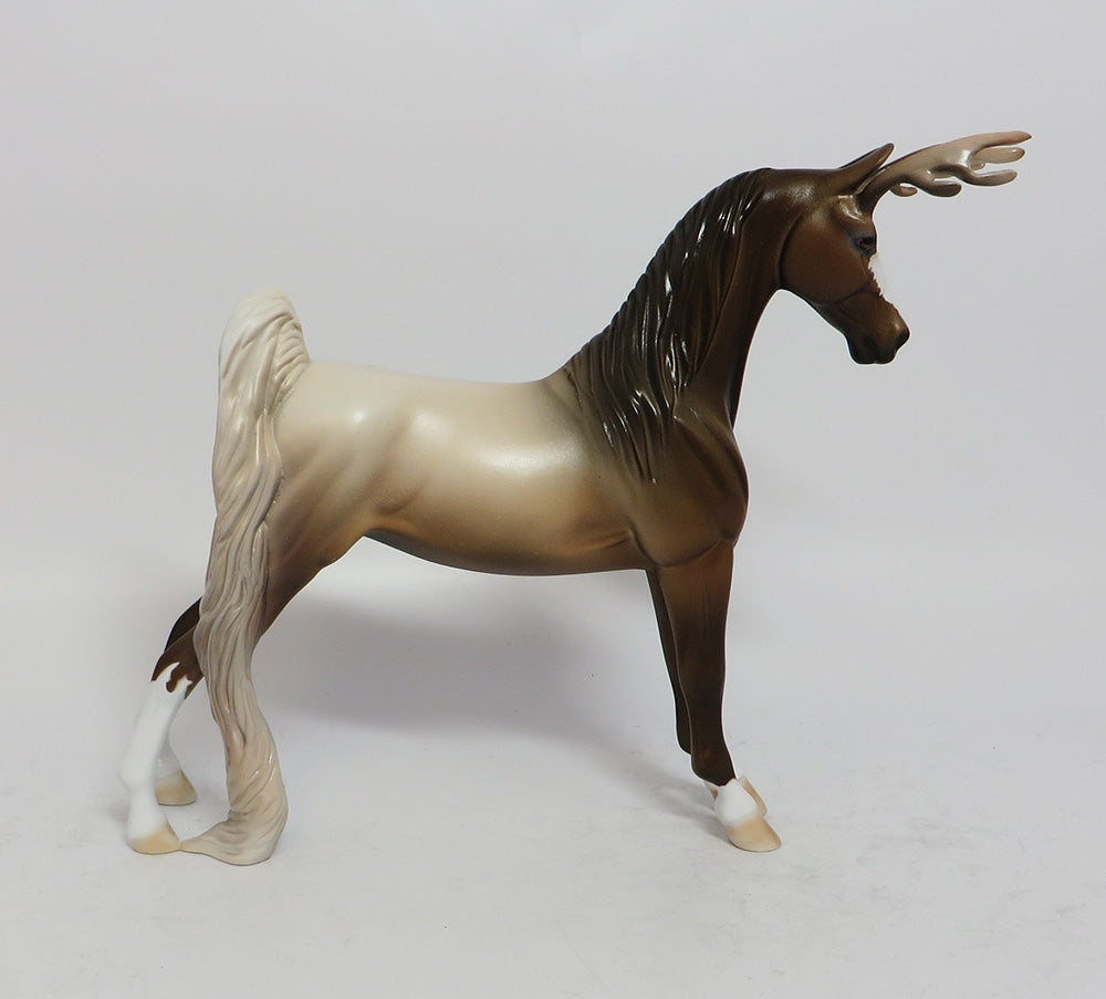 MIDGE-OOAK PEBBLES SADDLEBRED REINDEER DECORATOR MODEL HORSE 12-19-17