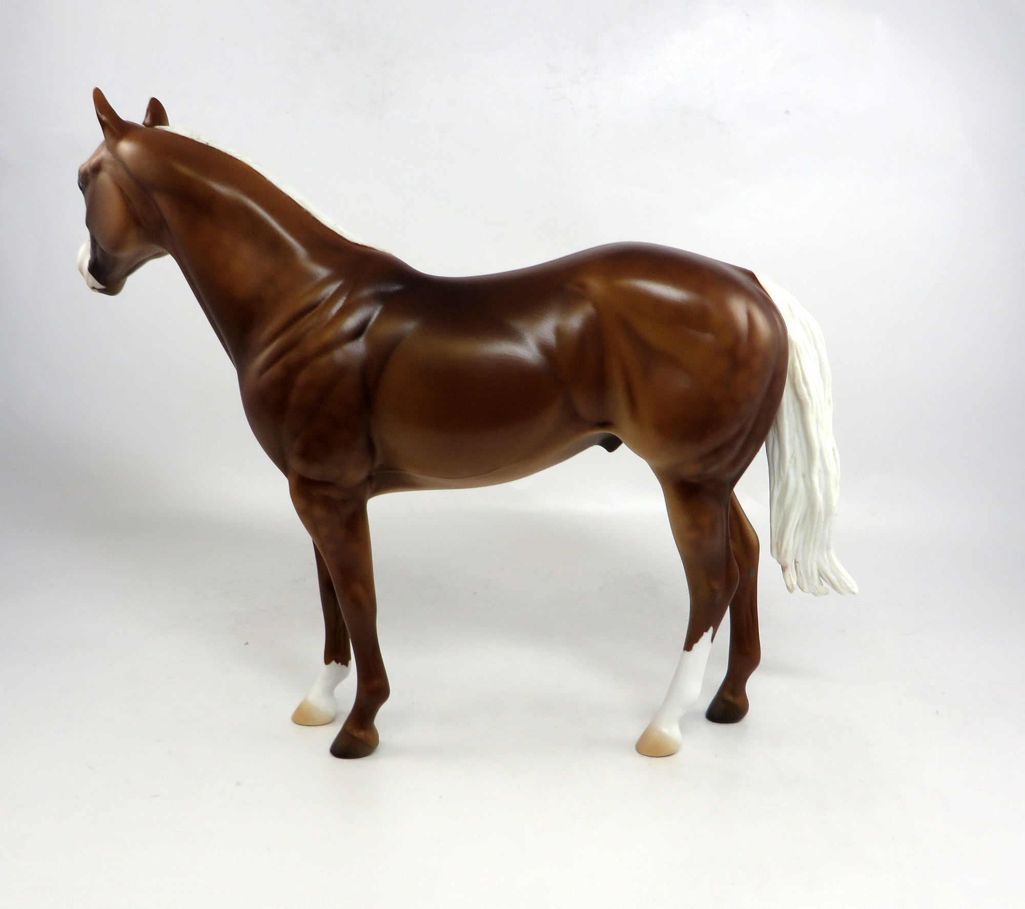 THE FRENCHMEN-OOAK DARK DAPPLED PALOMINO ISH MODEL HORSE 12/30