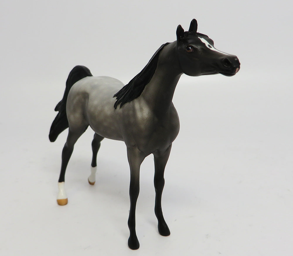 WINCHESTER&#39;S GHOST-OOAK DAPPLE GREY ARABIAN CHIP MODEL HORSE 6/6/17