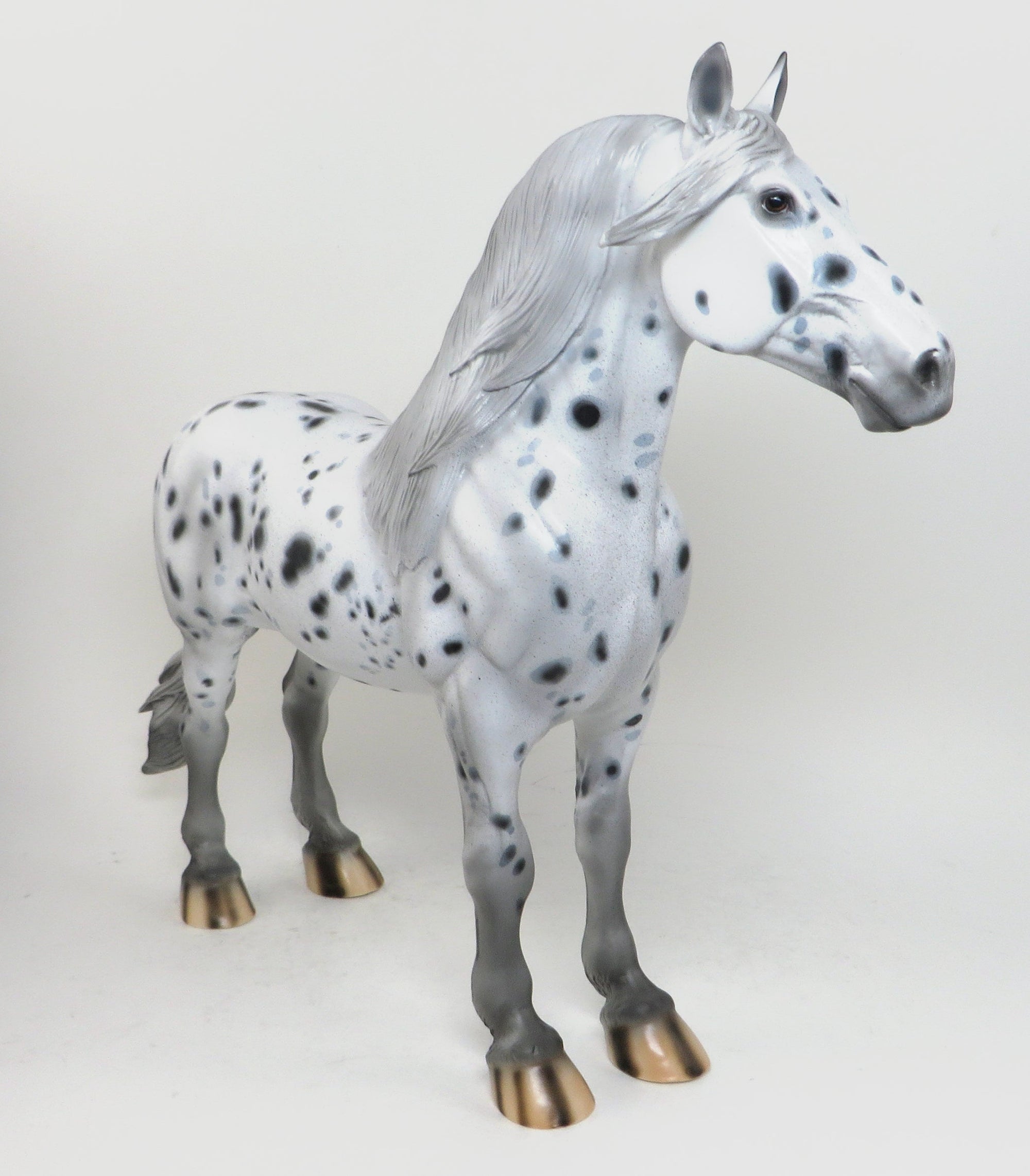 KENSINGTON-OOAK-LOUD APPALOOSA STANDING DRAFTER MODEL HORSE  12/15