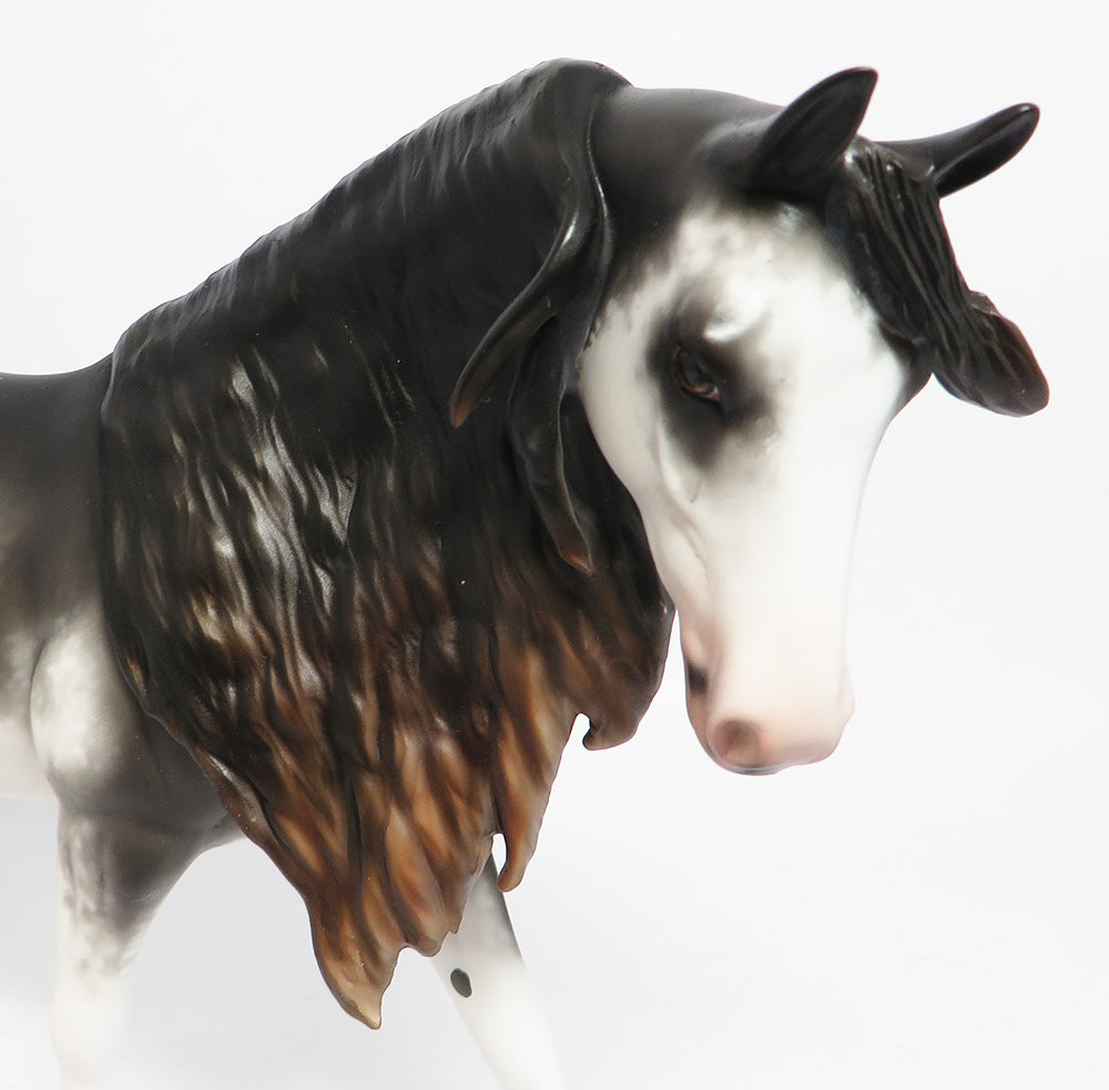 MIDNIGHT COWBOY~OOAK BLACK SABINO PONY MODEL HORSE BY SHERYL LEISURE 6/7/2017