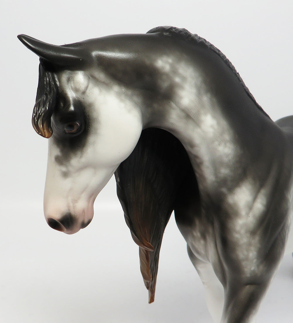 MIDNIGHT COWBOY~OOAK BLACK SABINO PONY MODEL HORSE BY SHERYL LEISURE 6/7/2017