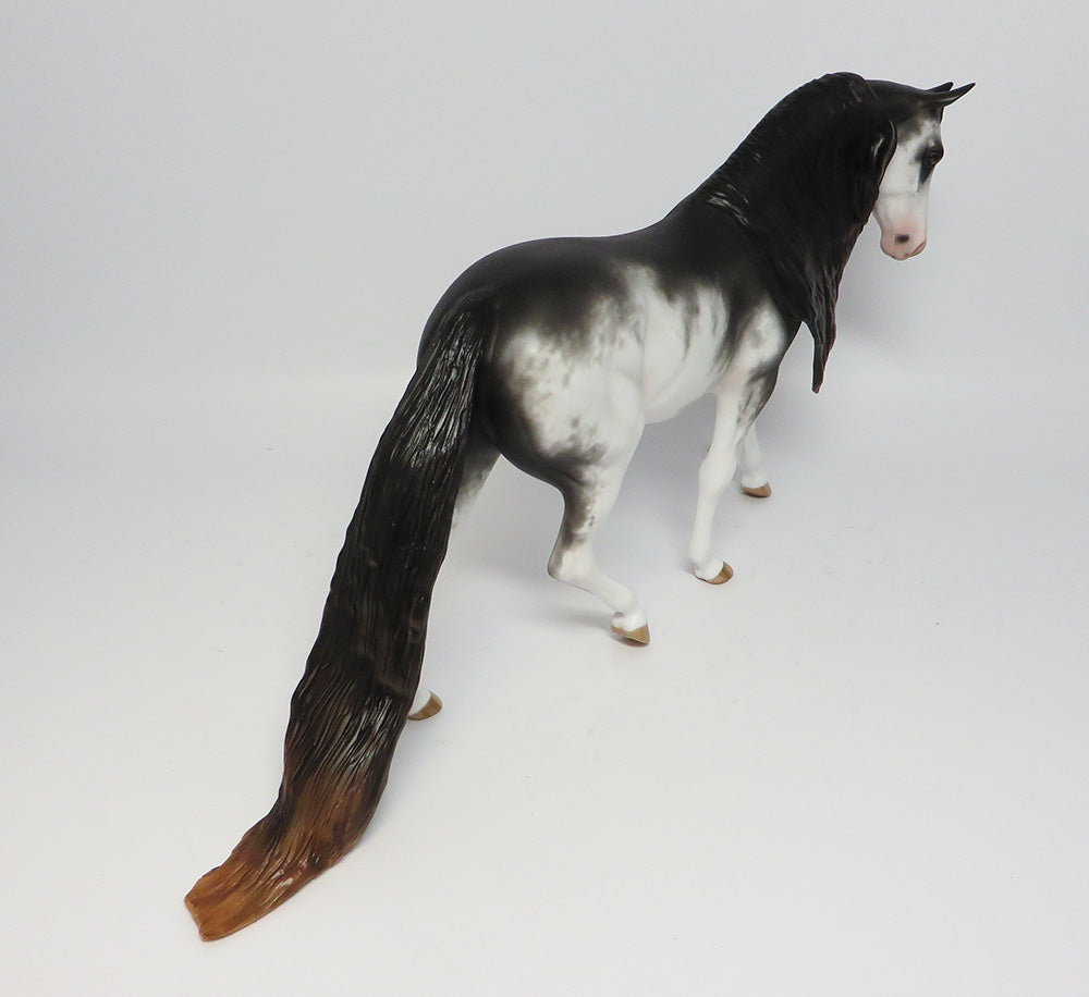 MIDNIGHT COWBOY~OOAK BLACK SABINO PONY MODEL HORSE BY SHERYL LEISURE 6/7/2017