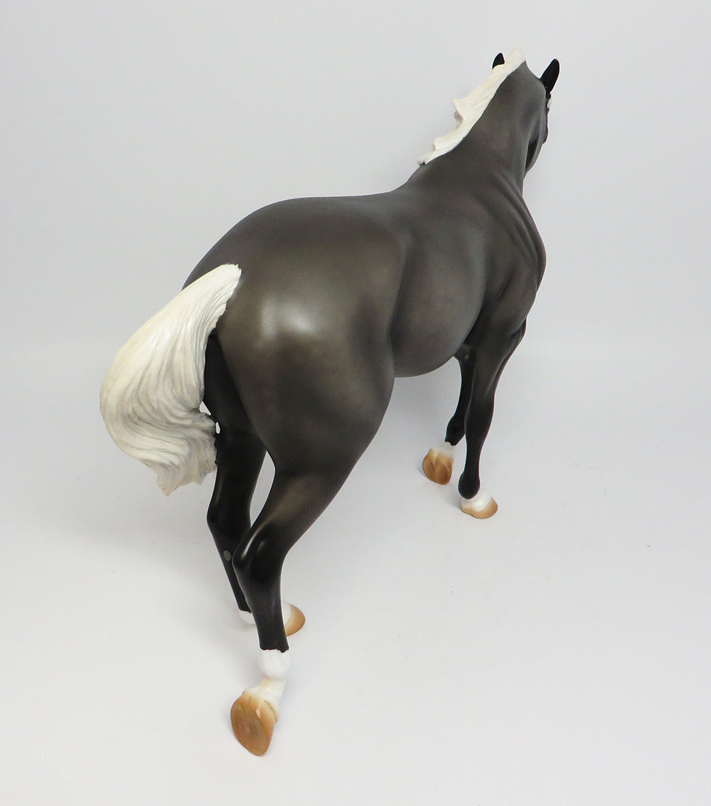 SILVER STREAK~OOAK DAPPLE GREY THOROUGHBRED MODEL HORSE 6/8/17