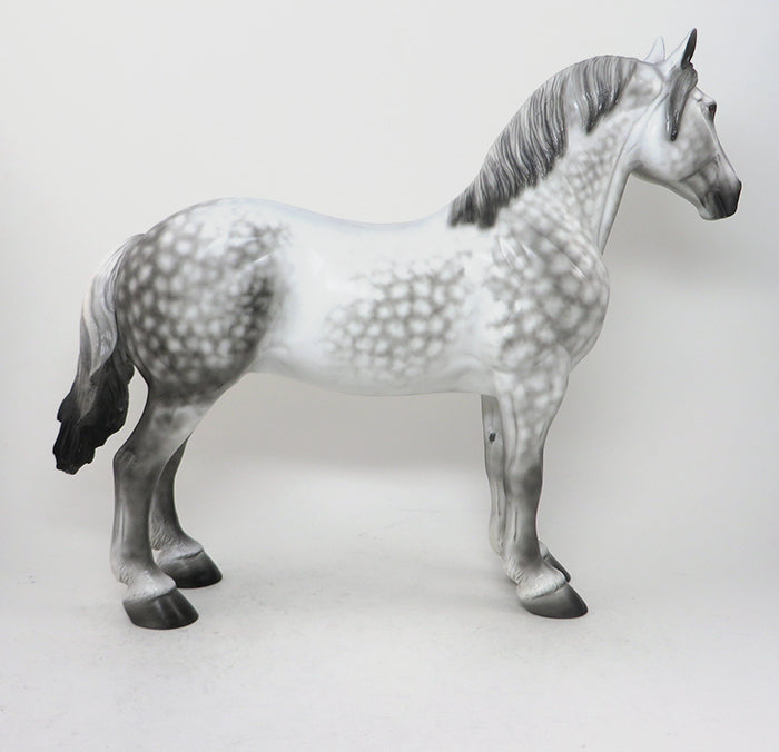CHUGS-DAPPLE GREY-OOAK-STANDING DRAFTER MODEL HORSE 12/16