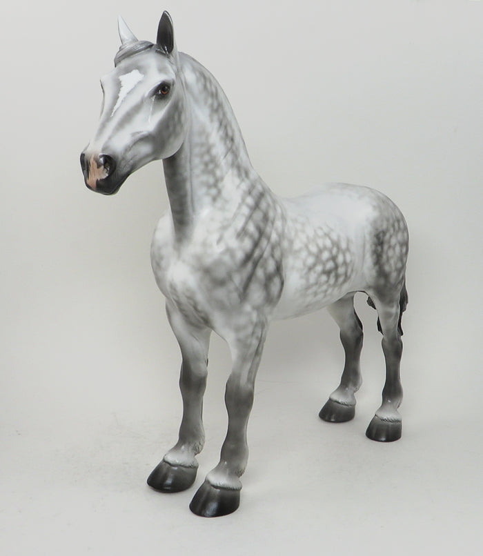 CHUGS-DAPPLE GREY-OOAK-STANDING DRAFTER MODEL HORSE 12/16