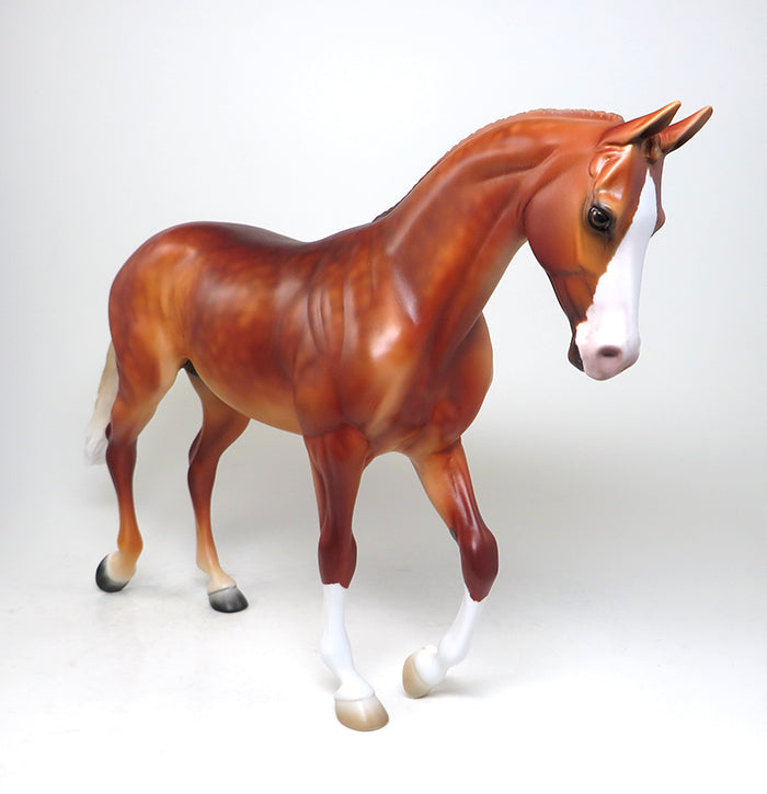 BEST OPTION - OOAK DAPPLED CHESTNUT THOROUGHBRED MODEL HORSE by SHEILA BISHOP - 2/11