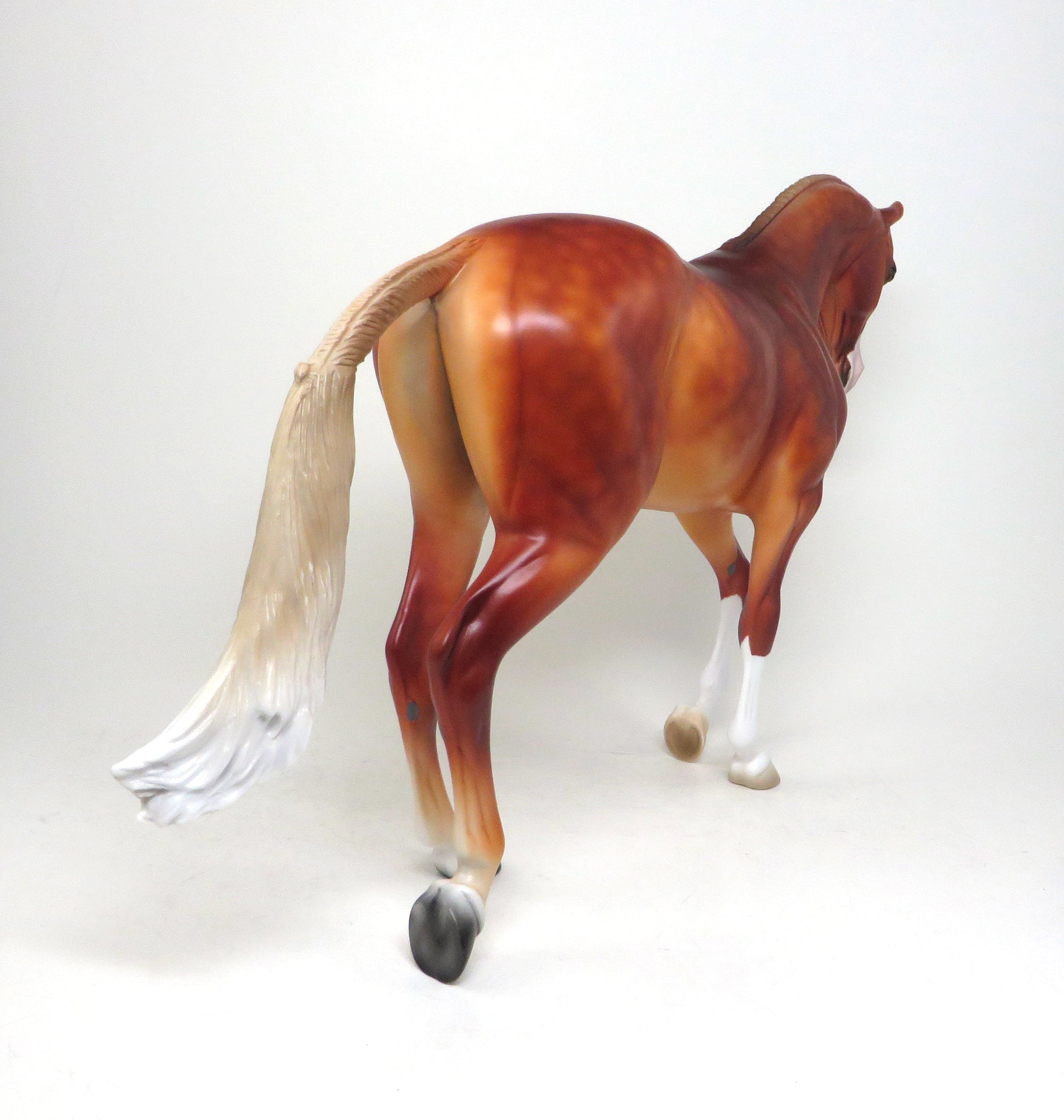 BEST OPTION - OOAK DAPPLED CHESTNUT THOROUGHBRED MODEL HORSE by SHEILA BISHOP - 2/11