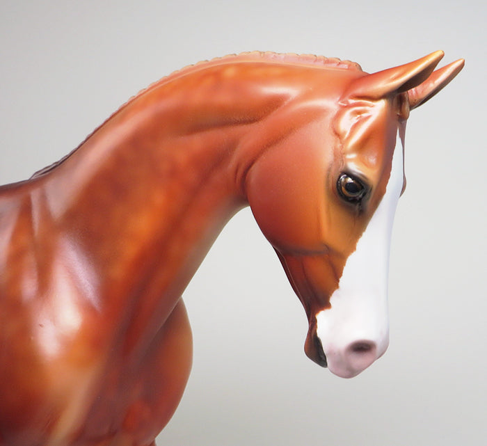BEST OPTION - OOAK DAPPLED CHESTNUT THOROUGHBRED MODEL HORSE by SHEILA BISHOP - 2/11