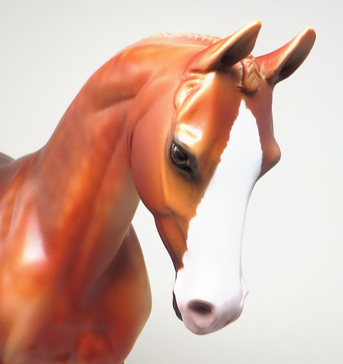 BEST OPTION - OOAK DAPPLED CHESTNUT THOROUGHBRED MODEL HORSE by SHEILA BISHOP - 2/11