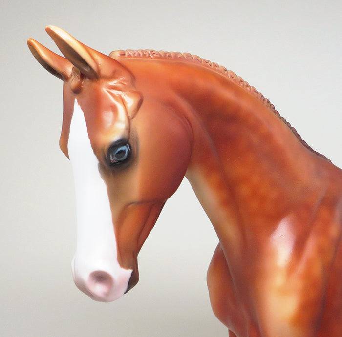 BEST OPTION - OOAK DAPPLED CHESTNUT THOROUGHBRED MODEL HORSE by SHEILA BISHOP - 2/11