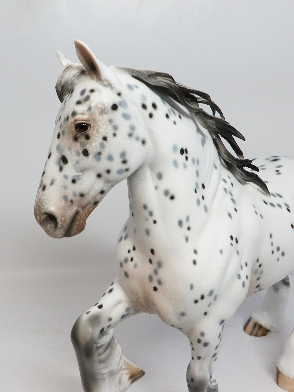 MAGNETIC-OOAK LEOPARD APPALOOSA TROTTING DRAFTER MODEL HORSE BY DAWN QUICK 12/27/17