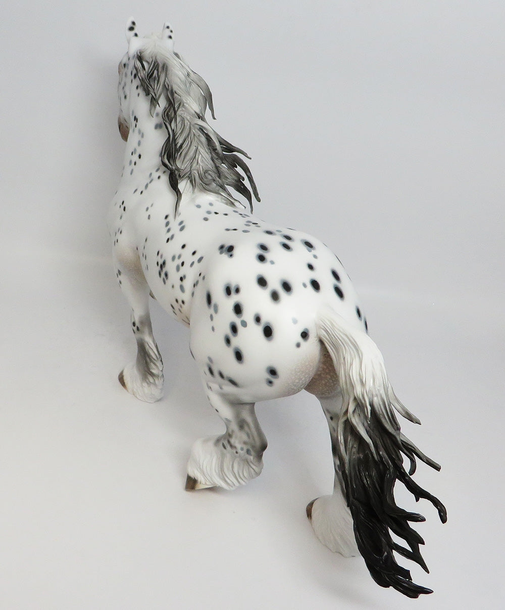 MAGNETIC-OOAK LEOPARD APPALOOSA TROTTING DRAFTER MODEL HORSE BY DAWN QUICK 12/27/17