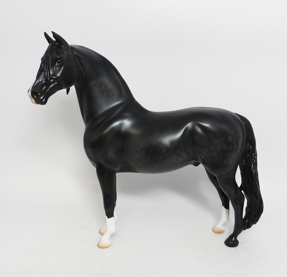 CAPTAIN BLACK-LE-6 DAPPLE BLACK MORGAN MODEL HORSE 12/27/17