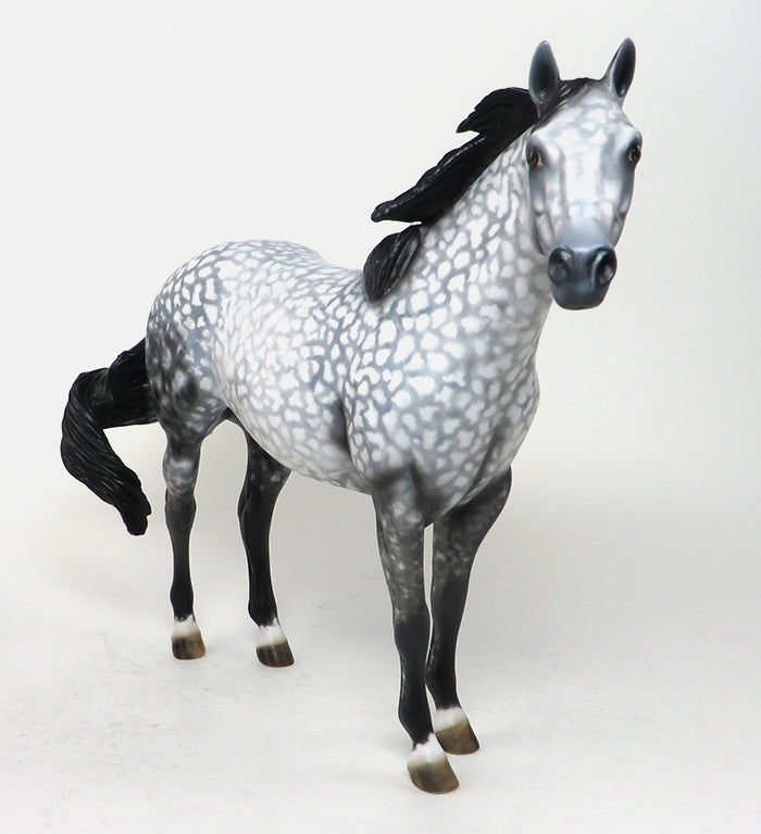 DARK JEDI-OOAK-STAR DAPPLED GREY ISH MARE MODEL HORSE 12/15