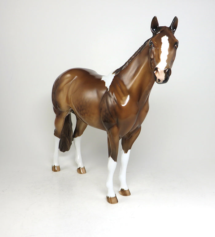BE CHARMED- OOAK -DAPPLED CHESTNUT PAINT ISH MODEL HORSE- BY JULIE KEIM 12/11