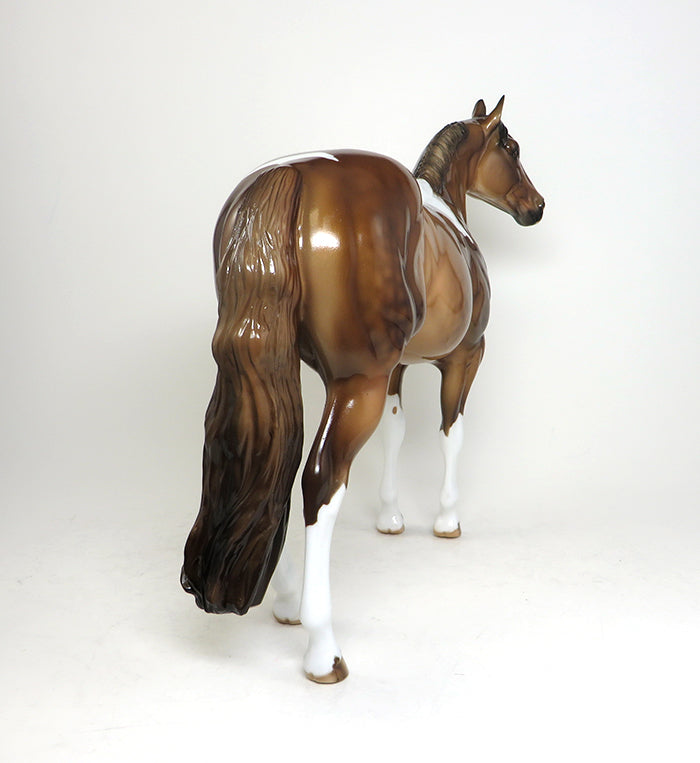 BE CHARMED- OOAK -DAPPLED CHESTNUT PAINT ISH MODEL HORSE- BY JULIE KEIM 12/11