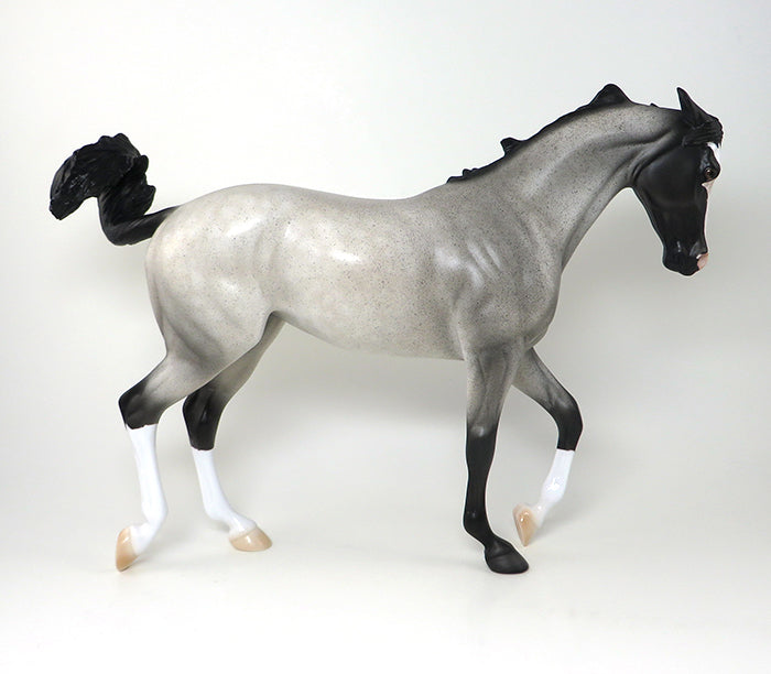 blue one of a kind model horse