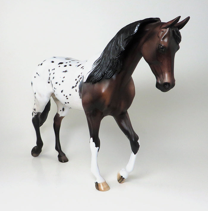 MORE THAN READY-OOAK BAY APPALOOSA THOROUGHBRED MODEL HORSE 12/16