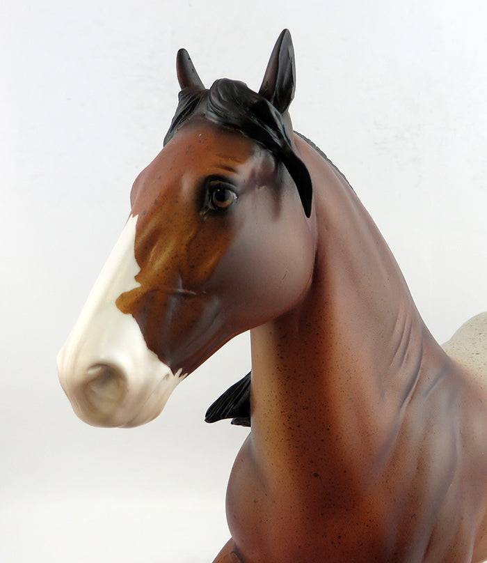 TABACCO-OOAK BAY ROAN TROTTING DRAFTER MODEL HORSE 1/6/17