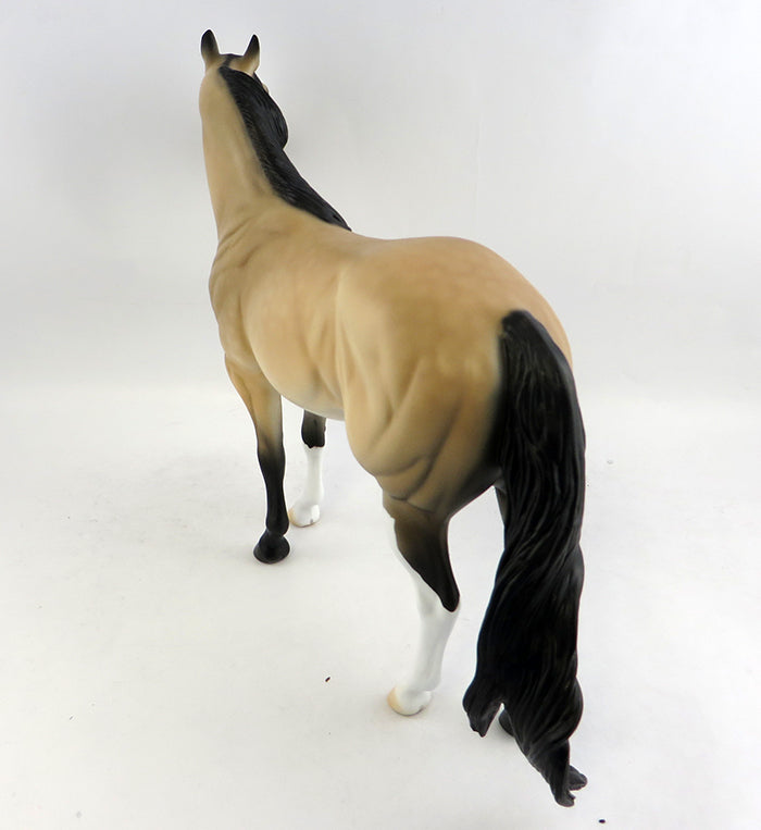 HE HAS RYTHM-OOAK BUCKSKIN ISH MODEL HORSE 1/6/17