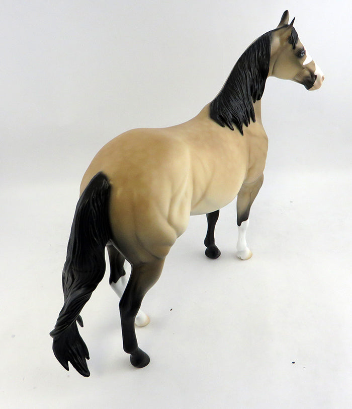 HE HAS RYTHM-OOAK BUCKSKIN ISH MODEL HORSE 1/6/17