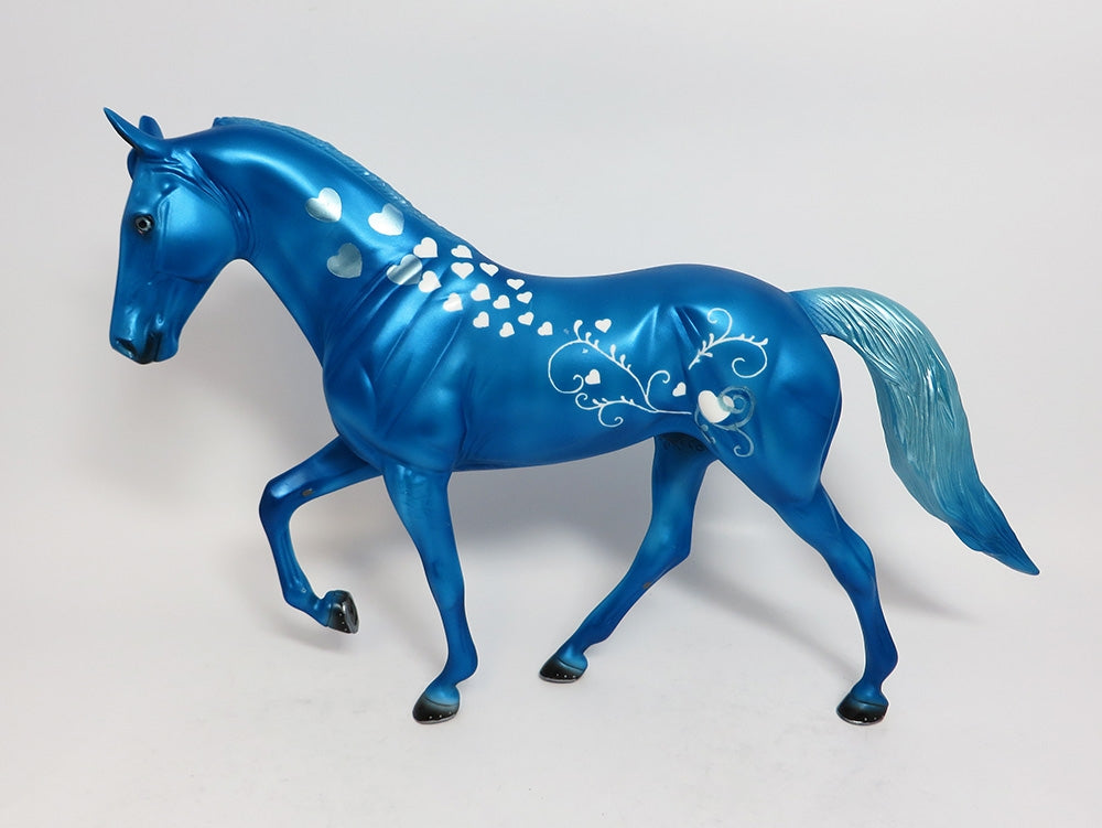 BLUE VALENTINE-OOAK BLUE HEART TENNESSEE WALKER MODEL HORSE 1-4-18