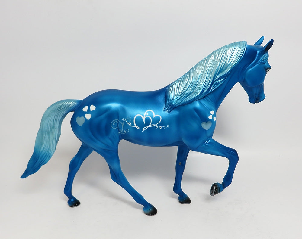 BLUE VALENTINE-OOAK BLUE HEART TENNESSEE WALKER MODEL HORSE 1-4-18