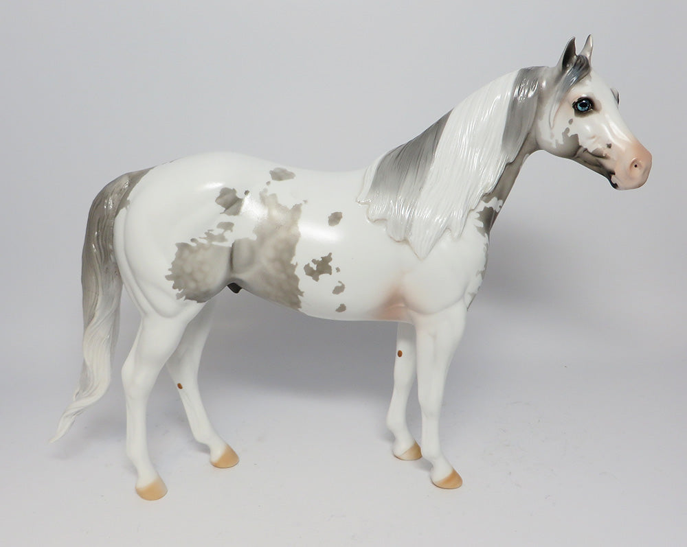 BROKEN BOW-OOAK DAPPLED GREY GHOST PAINT ISH MODEL HORSE BY DAWN QUICK EQ 2017