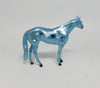 CHERUB-OOAK BLUE STOCK HORSE CHIP DECORATOR WITH BLUE AND WHITE HEARTS MODEL HORSE 1-17-18