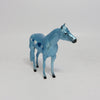 CHERUB-OOAK BLUE STOCK HORSE CHIP DECORATOR WITH BLUE AND WHITE HEARTS MODEL HORSE 1-17-18