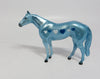 CHERUB-OOAK BLUE STOCK HORSE CHIP DECORATOR WITH BLUE AND WHITE HEARTS MODEL HORSE 1-17-18