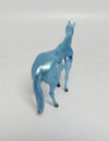 CHERUB-OOAK BLUE STOCK HORSE CHIP DECORATOR WITH BLUE AND WHITE HEARTS MODEL HORSE 1-17-18