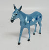 FLIRT-OOAK BLUE DECORATOR MULE CHIP WITH BLUE AND WHITE HEARTS MODEL HORSE 1-17-18