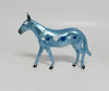 FLIRT-OOAK BLUE DECORATOR MULE CHIP WITH BLUE AND WHITE HEARTS MODEL HORSE 1-17-18